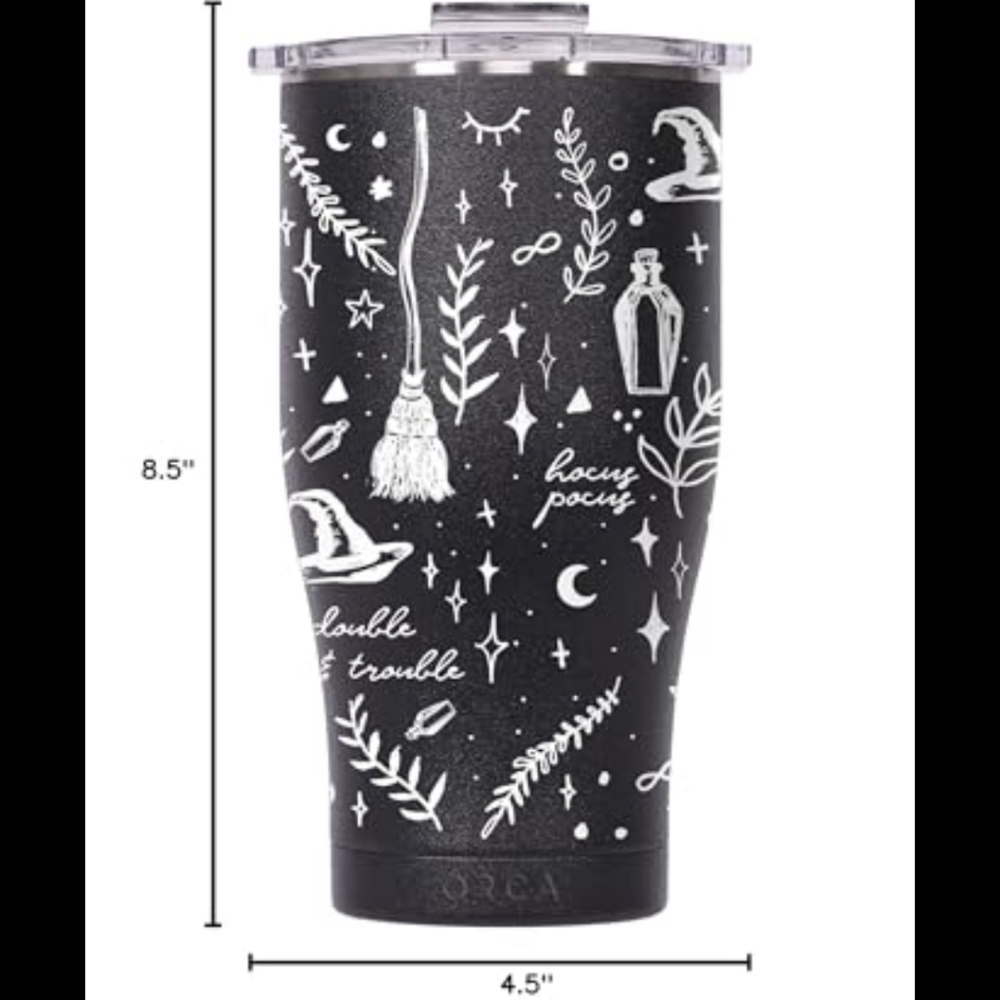 SOLD OUT!!  Orca Black and White  Travel Cup Tumbler 27oz - Picture 6 of 8